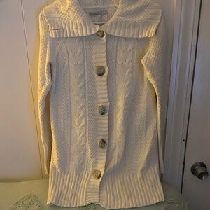 Old Navy Women's Ivory Cable Knit Cardigan